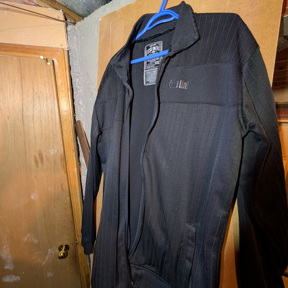 Ecko Unlimited Men's Black Pinstripe Jacket